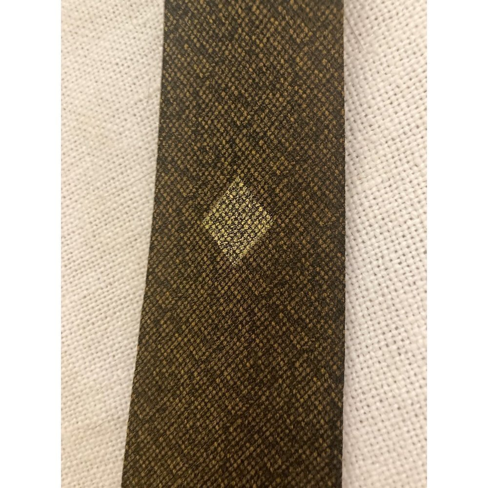 Men's Vintage Neck Tie Union Made 100% Silk Bronze Copper Metallic
